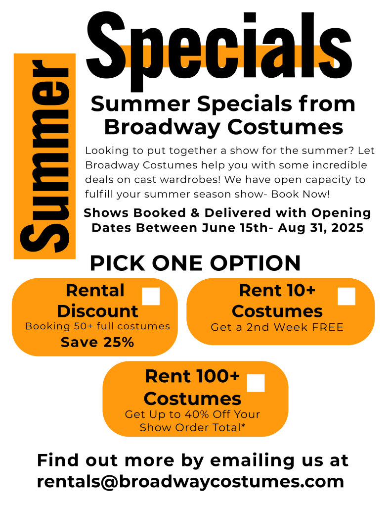 Broadway Rental_Summer2025 Specials | Broadway Costumes